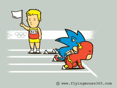 Surrender art chow hon lam cute dc comic design flash flying mouse flying mouse 365 funny game illustration olympic london 2012 pop culture running sonic sport surrender t shirt tee video witty