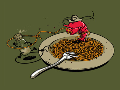Run Pepper Run art chow hon lam design flying mouse flying mouse 365 food funny.cute illustration lol noodle pepper prawn spagehtti t shirt tee witty