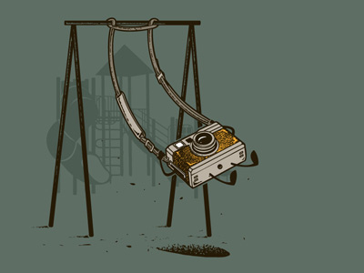 Swing And Strap art camera character design chow hon lam cute design flying mouse flying mouse 365 funny illustration lol playground swing t shirt tee witty