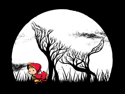 Hidden Wolf art books chow hon lam cute design flying mouse flying mouse 365 funny illustration little girl little red riding hood lol moon red t shirt tee tree witty wolf