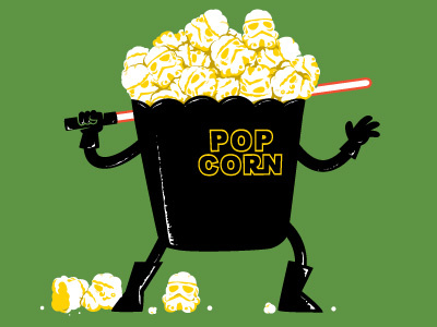 Pop Corn Kingdom army art chow hon lam cute darth vader design flying mouse flying mouse 365 funny illustration lightsaber lol movie pop culture star wars t shirt tee trooper witty