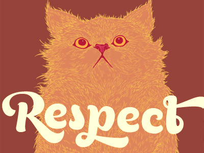 Respect cat illustration photoshop