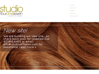 Studio 417 Salon Website design fluid layout mobile web