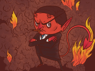 Business devil illustration micron photoshop