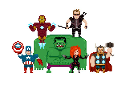 8-Bit Avengers avengers illustrator pixel vector