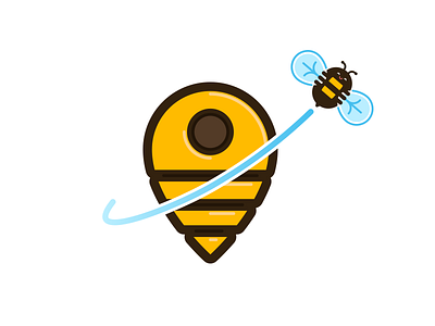 Bee Hive bee illustrator logo minimal