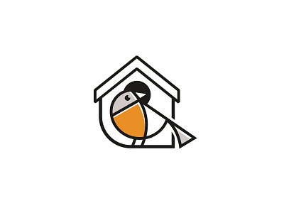 Robbins Real Estate bird birdhouse brand branding icon identity logo minimal real estate simple wordplay