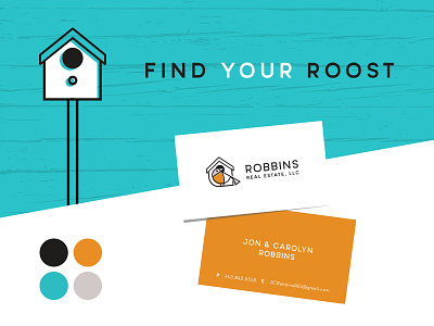 Robbins Real Estate - Branding bird birdhouse brand branding business card identity logo real estate