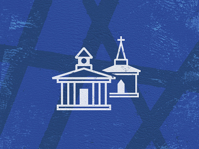 Missions Infographic Icons - 3 blue church icon iconography line art minimalist simple state texture