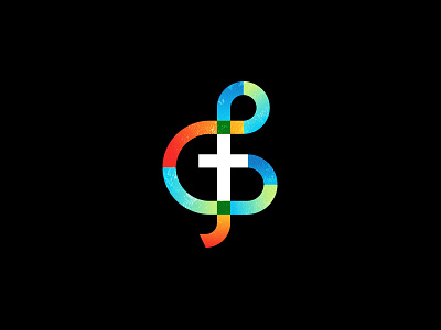 Clef + Cross christian clef colorful cross g clef icon iconography logo music treble