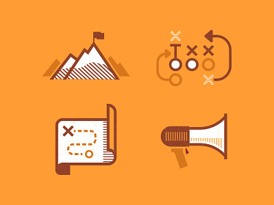 Icon Set audience business goal icon iconography line art simple strategy tactic vector