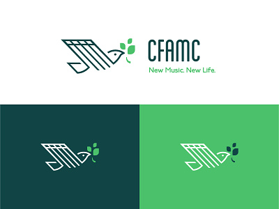 CFAMC Final Logo branding christian green icon iconography life line art logo music musical simple staff