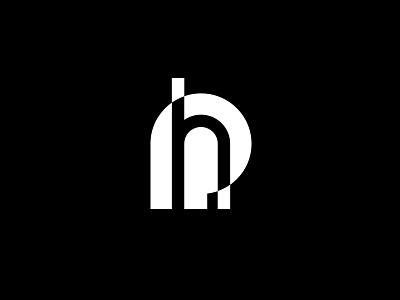 Another P + H Monogram black and white h icon iconography letters line art logo minimalism monogram p ph typography