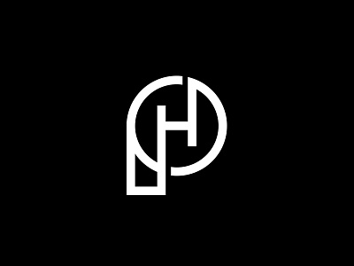 P + H Monogram black and white branding h icon iconic iconography line art logo monogram p simple typography