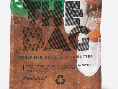 Bag Front Back Ghana imagery - sheabutterguys.co.uk branding doypack packaging