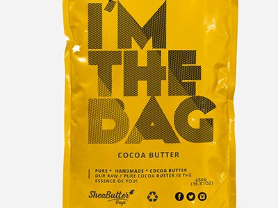 Bag Front Back With Cocoa butter exposure branding packaging