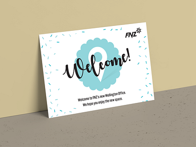 New office - welcome card postcard design