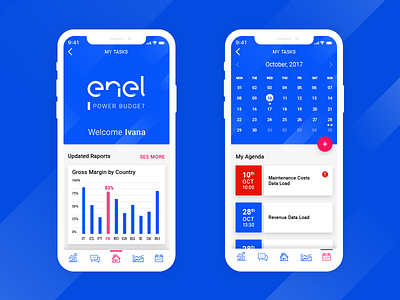 Finance App Concept - Enel agenda app budget calendar chart dashboard finance mobile prototype ui