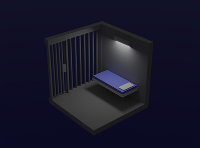 Cell 3d blender cell isometric model prison room