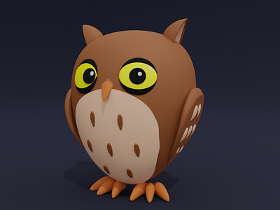 Joey, the Night Owl 3d design illustration