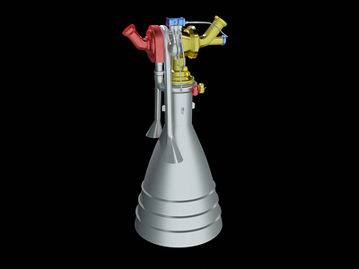 Vikas Rocket Engine 3d illustration