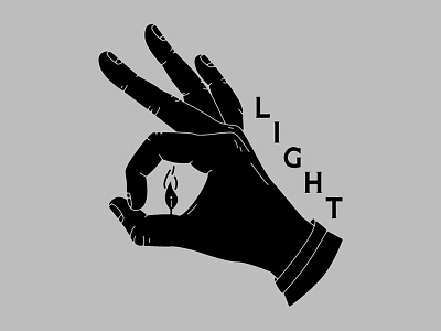 "LIGHT" branding illustration logo type
