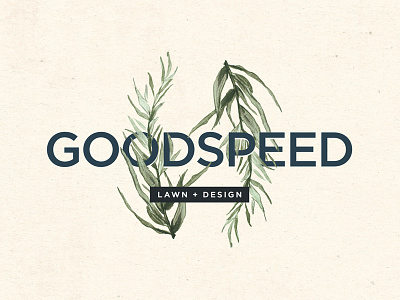 Goodspeed Lawn + Design Logo branding foliage landscaping logo watercolor
