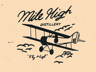 Mile High badge branding illustration logo texture type typography vector vintage