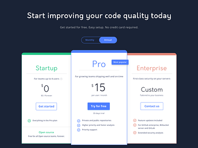 Pricing page codacy pricing pricing page pricing plan