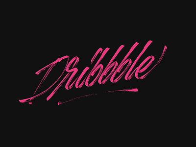 Hey Dribbble! art design dribbble first post graphic hand hand lettering lettering pink type typography