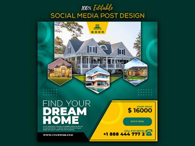 Real estate post design branding social media banner design
