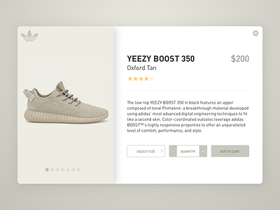 Yeezy Boost Product Card adidas boost card kanye kanye west product card rvweeklyuichallenge sketch ui web design yeezy yeezy boost