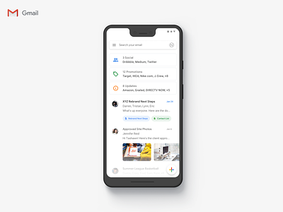 Gmail Material Design 2.0 Update android email gmail google material design 2 pixel 3 product design redesign ui update ux