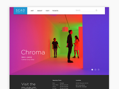 SCAD MOA Website Redesign homepage ui web design