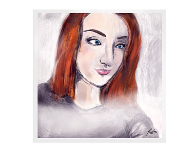 Portrait of my sister digital illustration girl portrait wacom