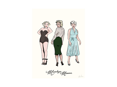 Marilyn Monroe 1940 art digital dresses fashion illustration girl glamour illustration ipad marilyn monroe vintage