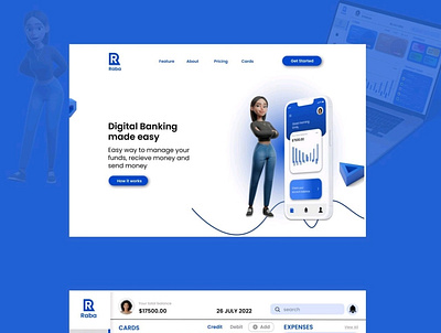 Raba branding design figma illustration mobile app mockup ui ux vector