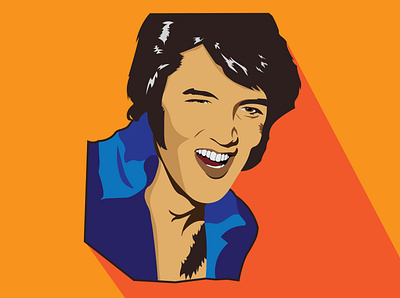 Vector Portrait (Elvis) caricature illustration portrait vector