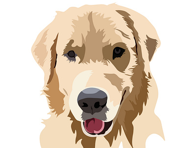 Vector Animal Portrait (Golden Retreiver) animal caricature illustration portrait vector