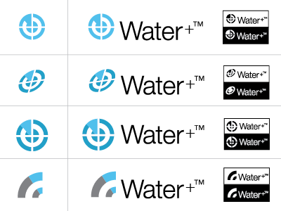 Water+ icon/logo roughs