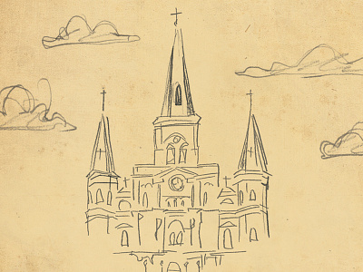 saint louis cathedral sketch