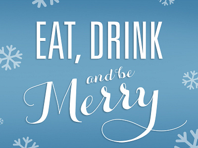 Be Merry christmas holiday snowflakes typography