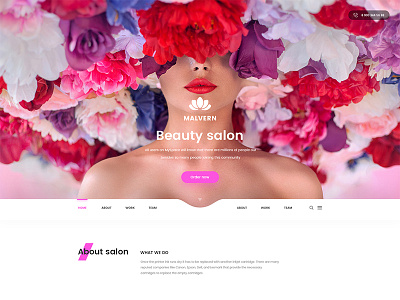 Website for beauty salon salon website. beauty woman