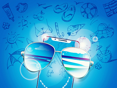 Summer toy phone illustration branding design graphic design illustration