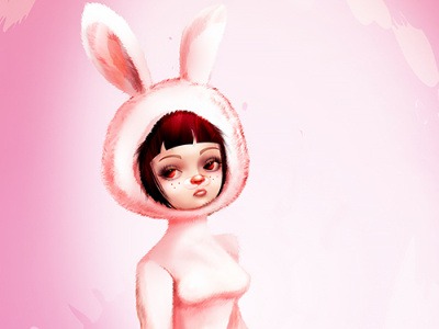 Girl in Easter Bunny Costume design graphic design illustration typography