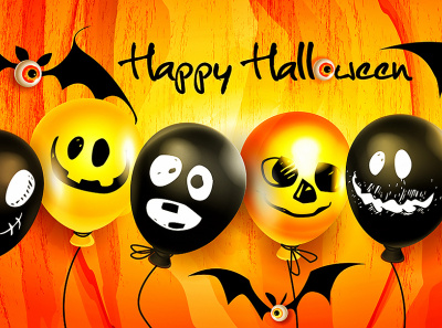 Halloween in cartoon style! Halloween promotional poster.