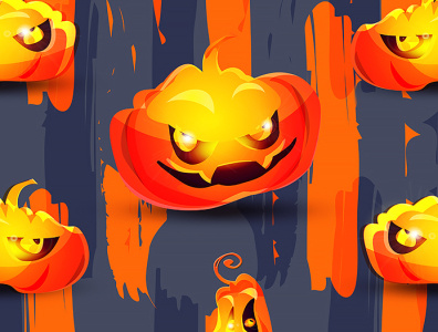 Halloween in cartoon style! Promotional seamless poster. design graphic design illustration logo ui vector