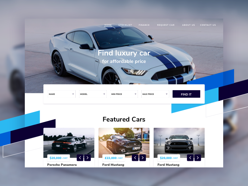 Car Dealer Landing Page & Website by Alex Prokhorov on Dribbble