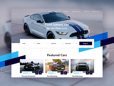 Car Dealer Landing Page & Website car desktop header hero homepage landing responsive sketch ui ux website