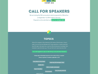CSSconf2014 - Call For Speakers cssconf layout webdesign website